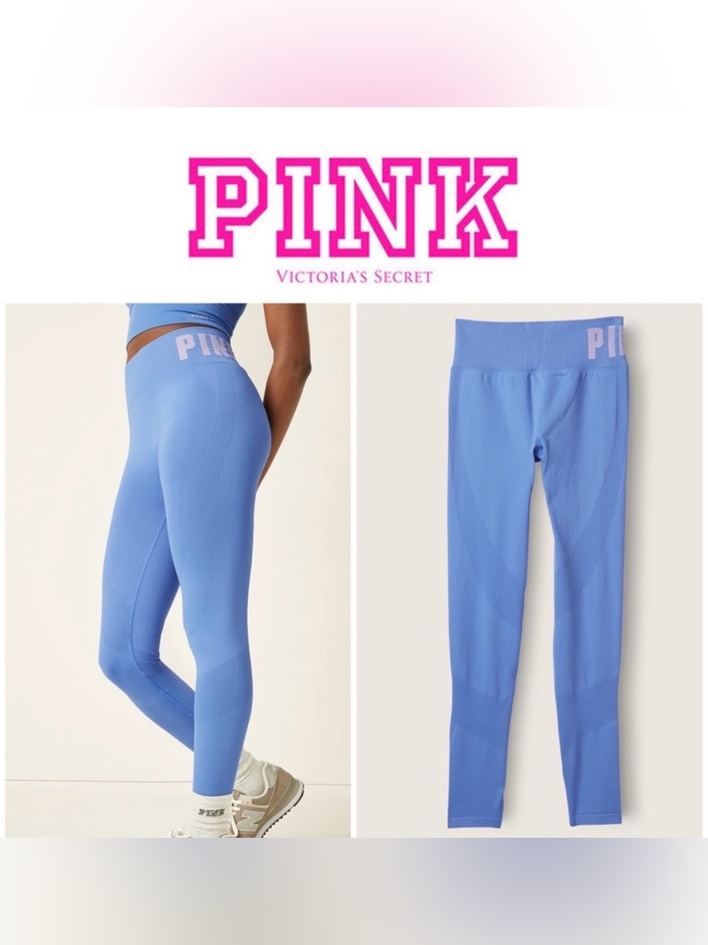 PINK by Victoria’s Secret Blue Seamless High-Waisted Leggings | Medium